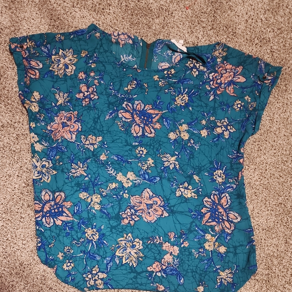 Maurice's Floral Teal Women's Top